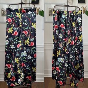 Castaluna Polyester Satin Floral Palazzo Wide Leg Pants 30W